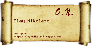 Olay Nikolett névjegykártya